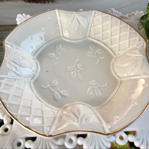 Fitz & Floyd Open Candy Dish Serving Bowl Botanical Collection - Picture 1 of 8